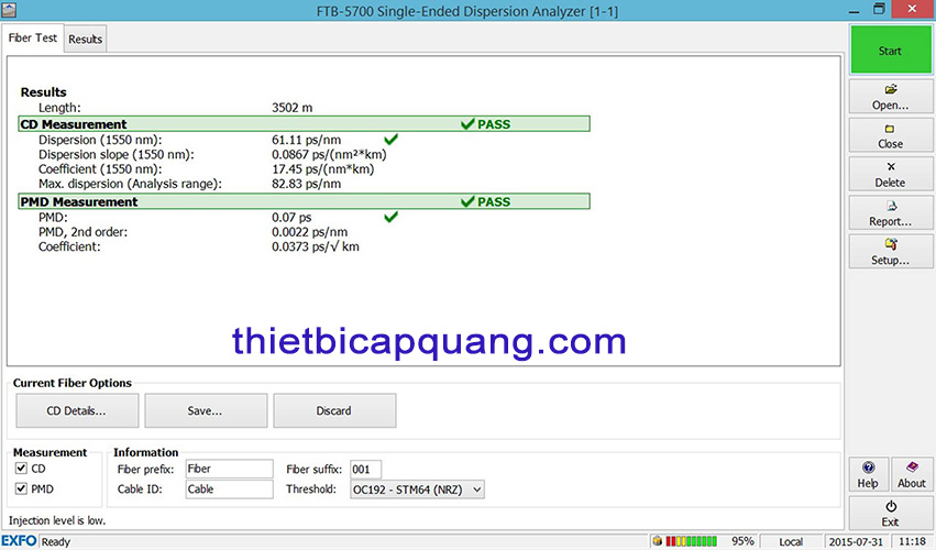 Kết quả đo trên FTB-5700