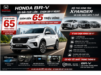 Khách Việt hưởng lợi khi Honda BR-V đại hạ giá, quyết đấu Mitsubishi Xpander và VinFast VF MPV 7