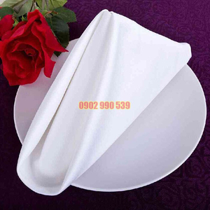 KHĂN ĂN 100% COTTON TRẮNG TRƠN CAO CẤP
