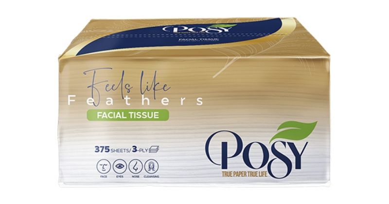 Khăn giấy lau mặt cao cấp Posy 375 tờ 3 lớp