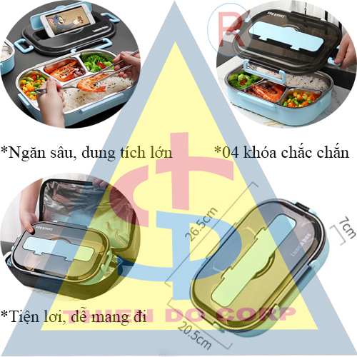 khay bento giữ nhiệt, hộp bento giữ nhiệt, khay cơm công sở, hộp công công sở, 
