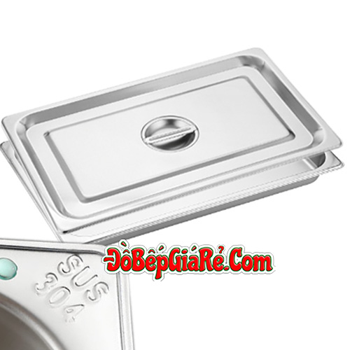 Khay buffet inox 304 GN 1/1 sâu 6.5cm