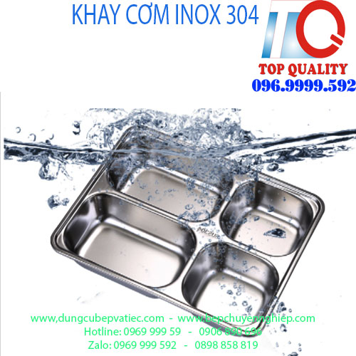 KHAY CƠM INOX 304- 4 NGĂN