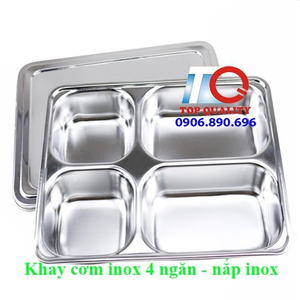Khay com inox 304 4 ngăn sâu lòng cao cấp Hàn Quốc