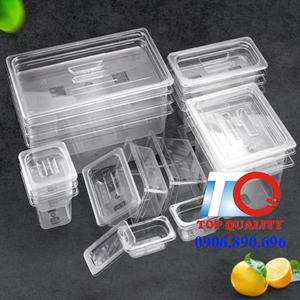 Khay hộp nhựa mika GN đựng thực phẩm buffet-topping thạch