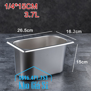 Khay inox 1/4 chiều cao 15cm đựng ngũ cốc, bột mì