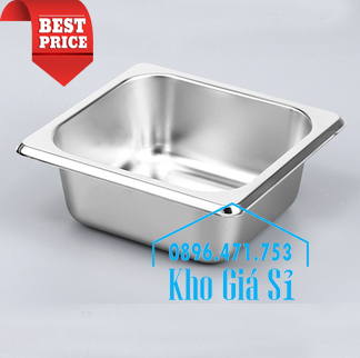 Khay inox 1/6-65 đựng thạch trà sữa topping