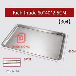 Khay chữ nhật Inox 304 Phẳng Kín 60x40cm Cao Cấp – Khay Nướng Bánh & Trưng Bày