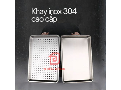 Khay Inox 304 Cao Cấp (Khay Lỗ & Khay Kín) 60x40cm đựng thực phẩm