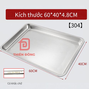 Khay chữ nhật Inox 304 Phẳng Kín 60x40cm Cao Cấp – Khay Nướng Bánh & Trưng Bày