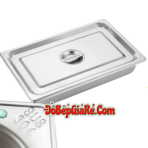 Khay inox 304 GN 1/1x10cm đựng thực phẩm buffet topping