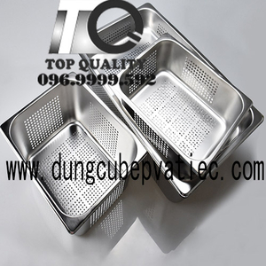 Khay inox GN 1/2x 65 thủng lỗ