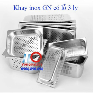 Khay inox GN có lỗ nhỏ 3 ly