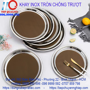 Khay inox tròn chống trượt