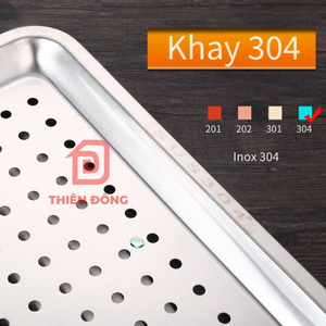 Khay Inox 304 Đục Lỗ 60x40cm Cao Cấp – Khay Hấp & Ráo Dầu
