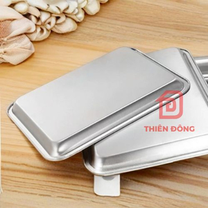 Khay chữ nhật Inox 304 Phẳng Kín 60x40cm Cao Cấp – Khay Nướng Bánh & Trưng Bày