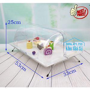 Khay melamine chữ nhật có nắp nhựa đậy kín đựng thức ăn, trái cây