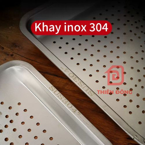 Khay Inox 304 Đục Lỗ 60x40cm Cao Cấp – Khay Hấp & Ráo Dầu