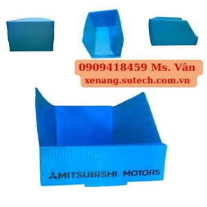 Thùng nhựa đựng phụ tùng in logo Mitsibishi