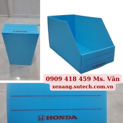 Hộp nhựa honda in logo màu đỏ
