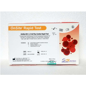 Khay thử xét nghiệm định tính kháng thể kháng HIV (OnSite HIV 1/2 Ab Plus Combo Rapid Test)