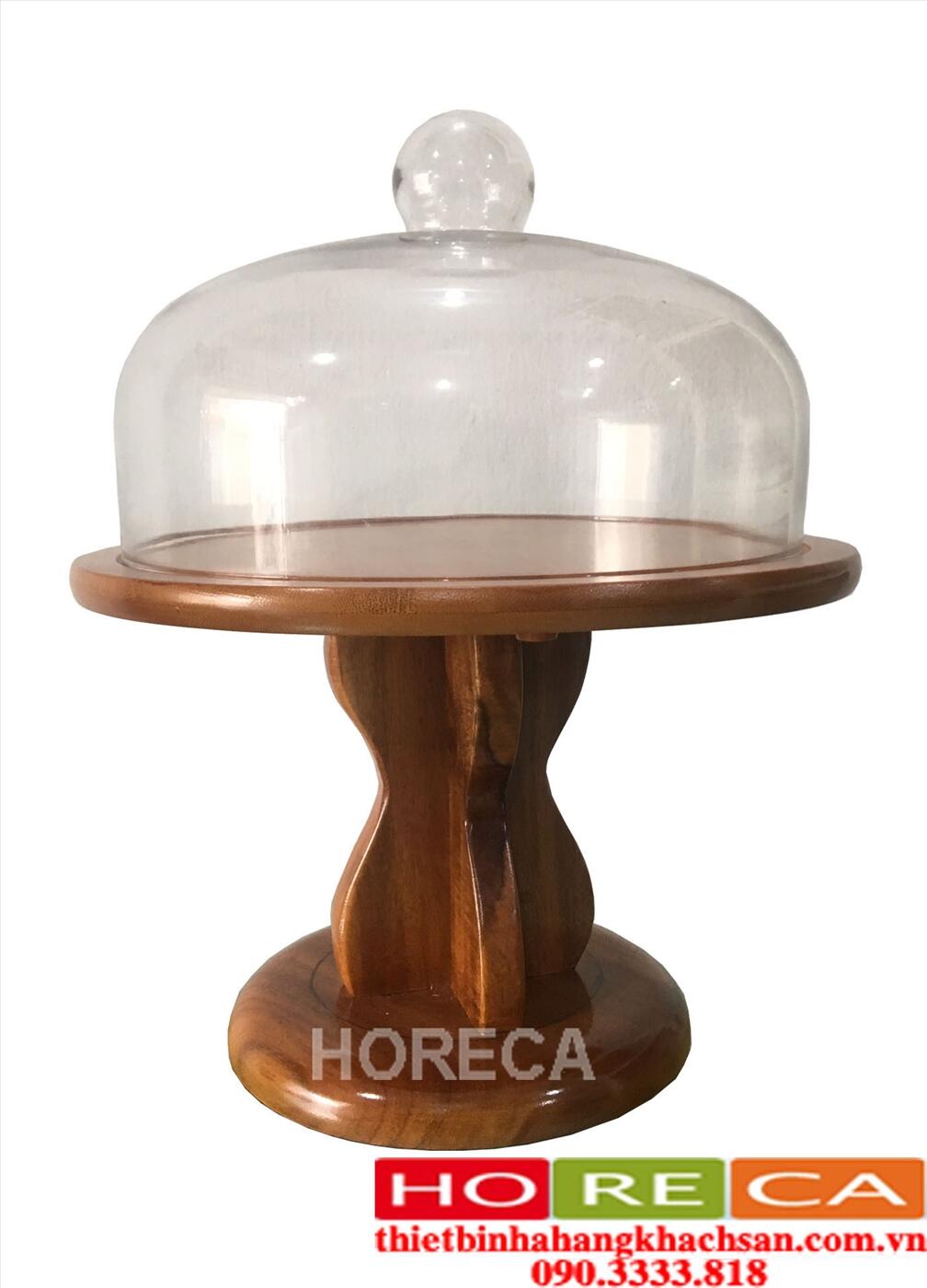 KHAY TRƯNG BÀY ĐẾ CAO NẮP THỦY TINH HD-295C