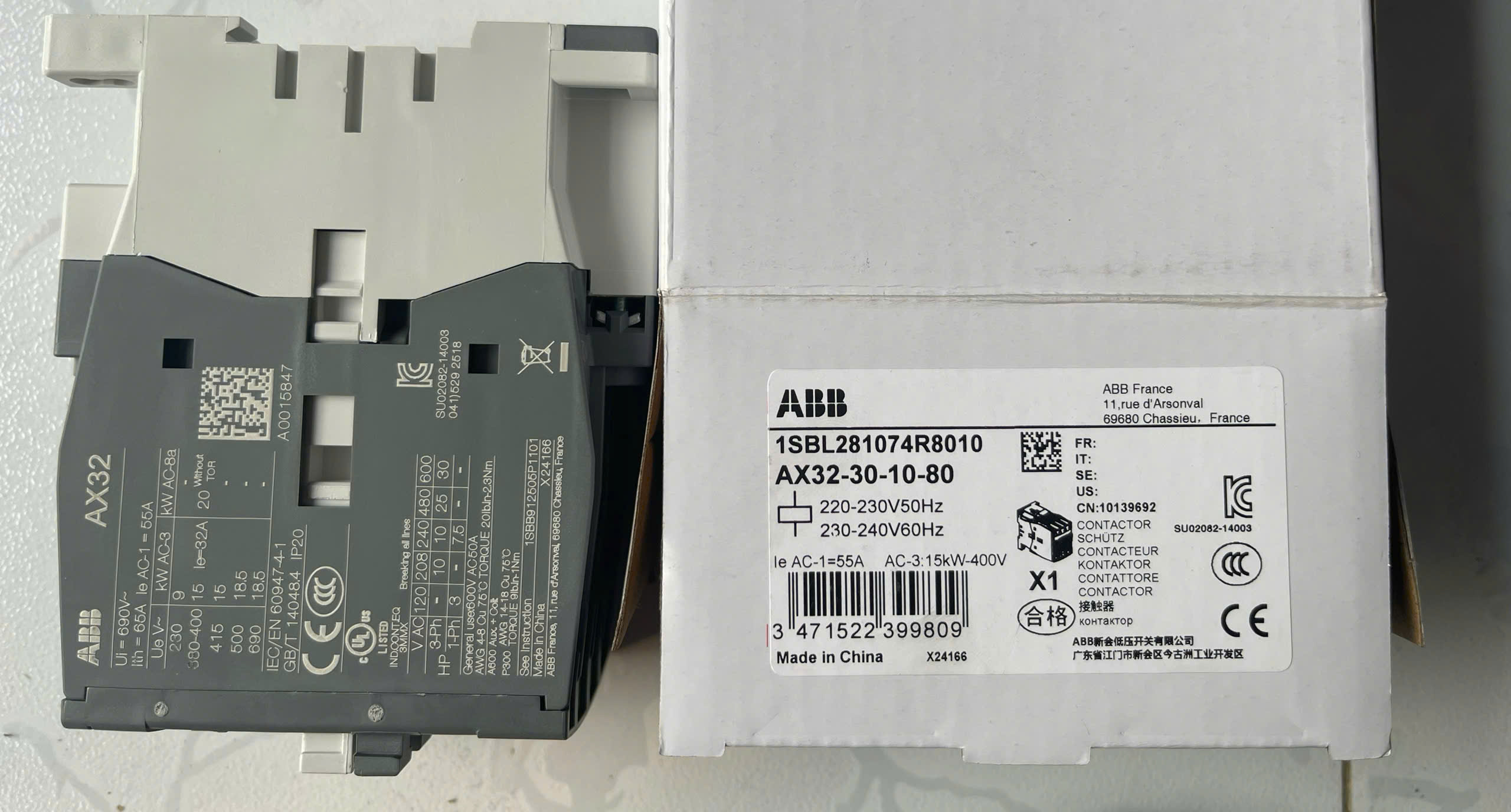 Khởi động từ (contactor) ABB AX32-30-10-80