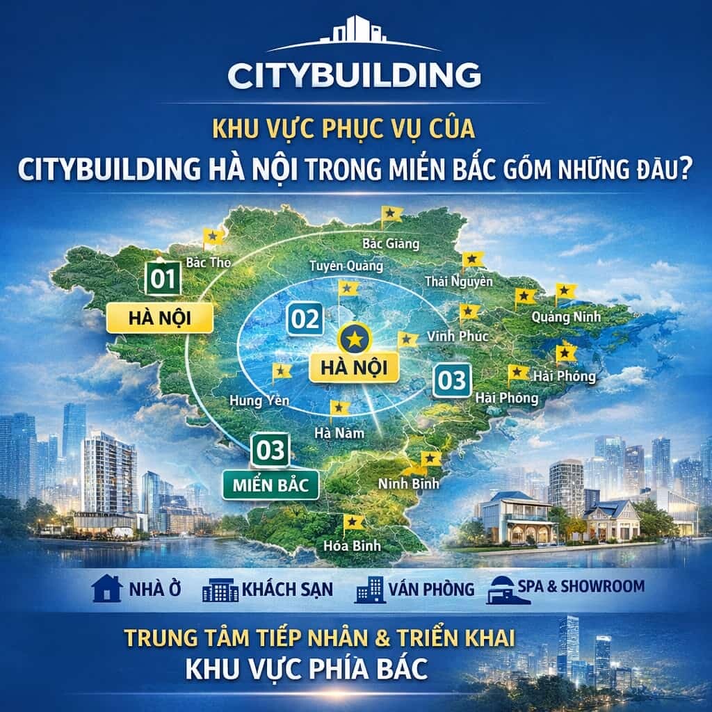 KHU VỰC PHỤC VỤ CỦA CITYBUILDING HÀ NỘI TRONG MIỀN BẮC GỒM NHỮNG ĐÂU