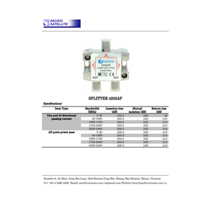 Bộ chia tín hiều truyền hình cáp ra 2 ngõ PACIFIC 4202AP