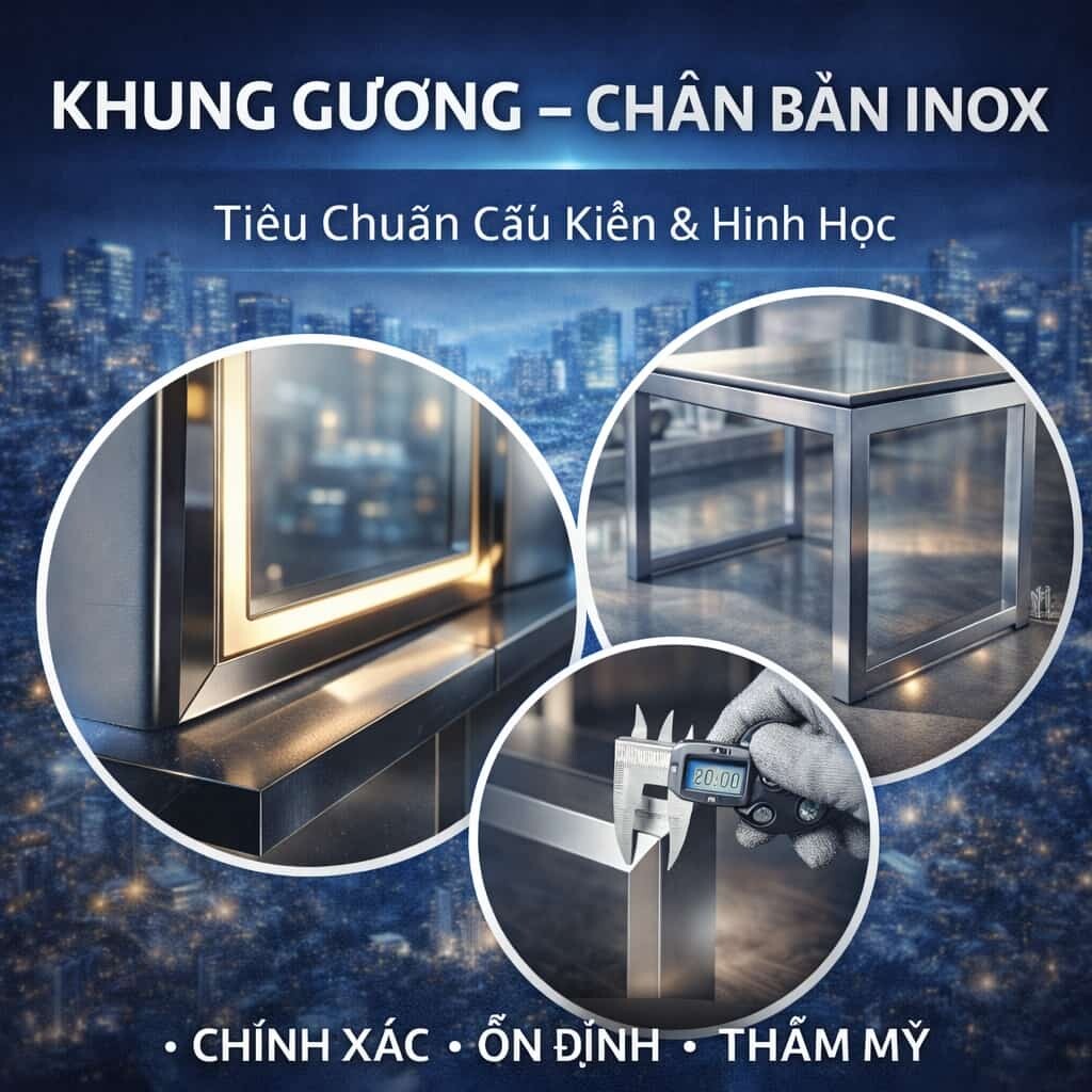 TIÊU CHUẨN KHUNG GƯƠNG – CHÂN BÀN INOX THEO YÊU CẦU CITYBUILDING