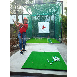 [Combo 01] Khung Tập Swing Golf 3x3x3m + Thảm Cỏ Nhân Tạo Lót Sàn + Thảm Tập Swing Kích Thước 120x120cm