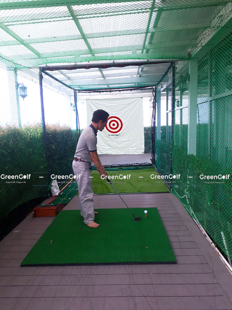 [Combo 01] Khung Tập Swing Golf 3x3x3m + Thảm Cỏ Nhân Tạo Lót Sàn + Thảm Tập Swing Kích Thước 120x120cm