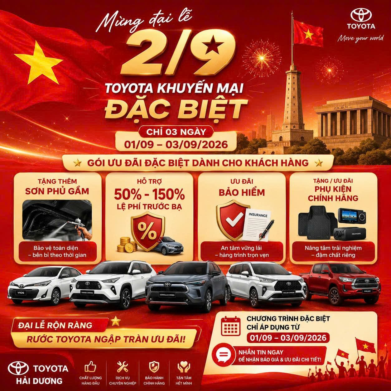 Khuyến mại mừng đại lễ 2/9 tại Toyota Hải Dương