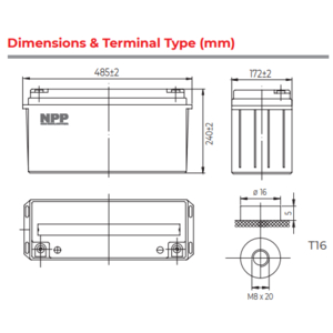 Ắc quy khô 12V-150AH (TP12-150Ah)