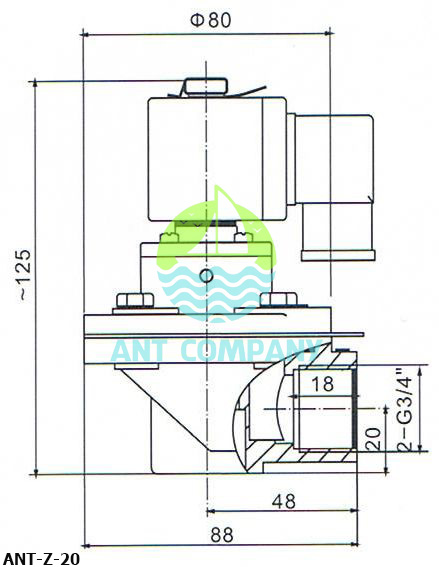 Kích thước của van rũ bụi ANT-Z-20