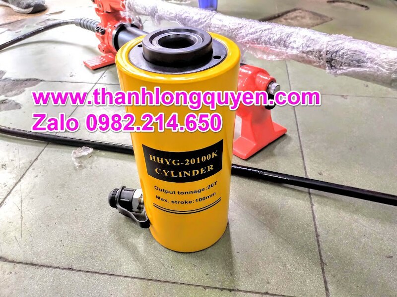 Kích thủy lực có lỗ 20 tấn hành trình 100mm hhyg-20100k