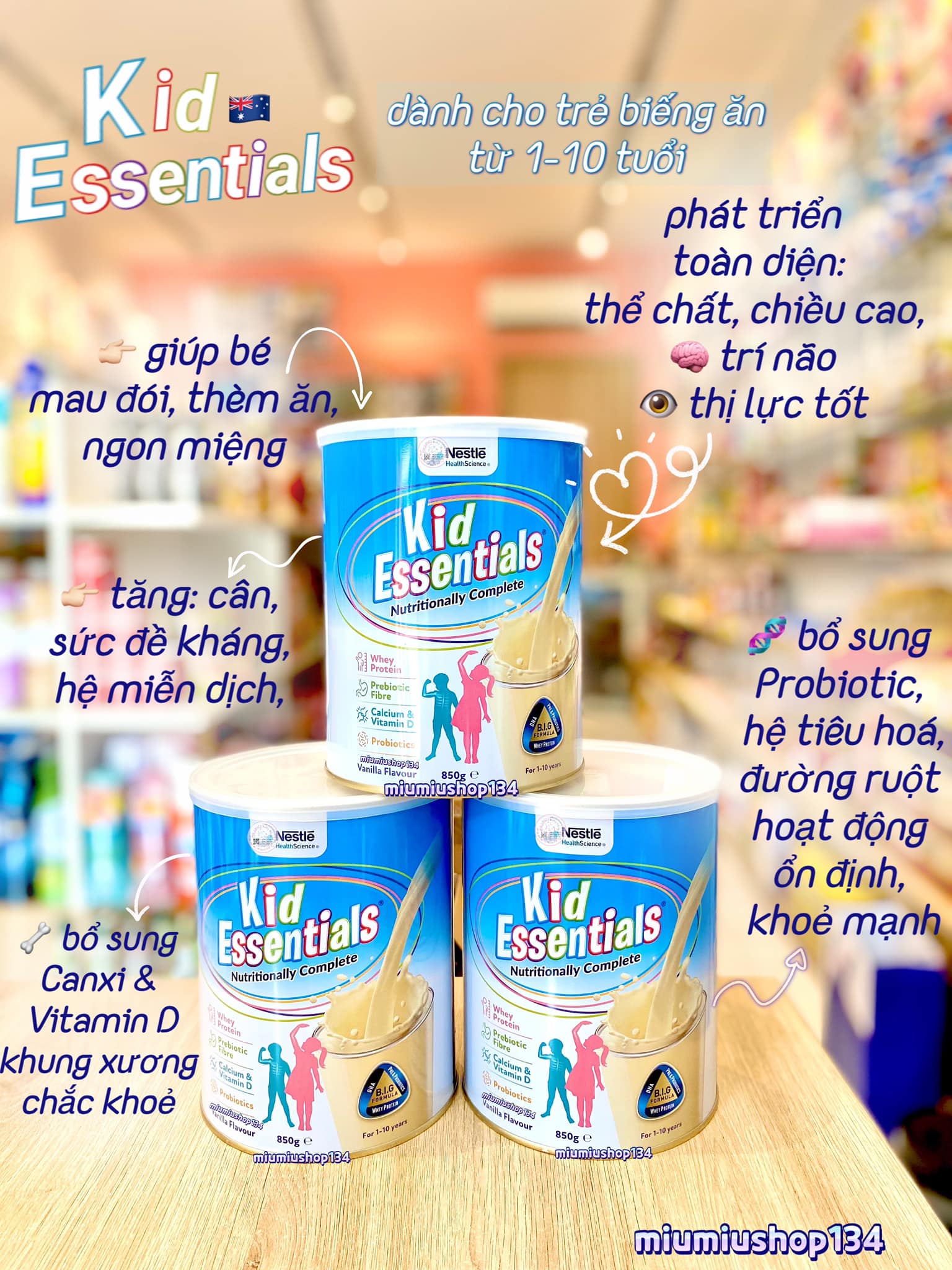 Sữa Kid Essentials Nestle 850g mẫu mới 🇦🇺