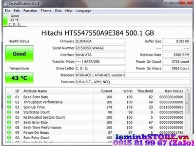 Kiểm tra Ổ CỨNG HDD LAPTOP trước khi mua