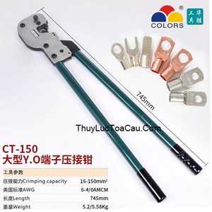 Kìm bấm cos Kiểu Chí CT-150 16-150mm2.