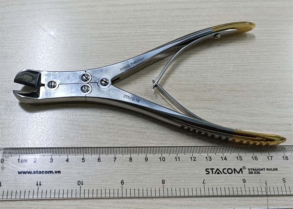 Kìm cắt chỉ thép khóa cộng lực, 18 cm (cán vàng) Hilbro 25510-18