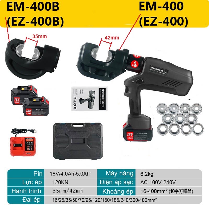 Kìm ép cos dùng Pin Emeads EM-400, EM-400B