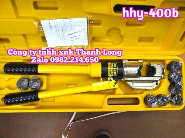 kìm ép cos thủy lực tlp hhy-400b lực 16 tấn stroke 32mm có van an toàn