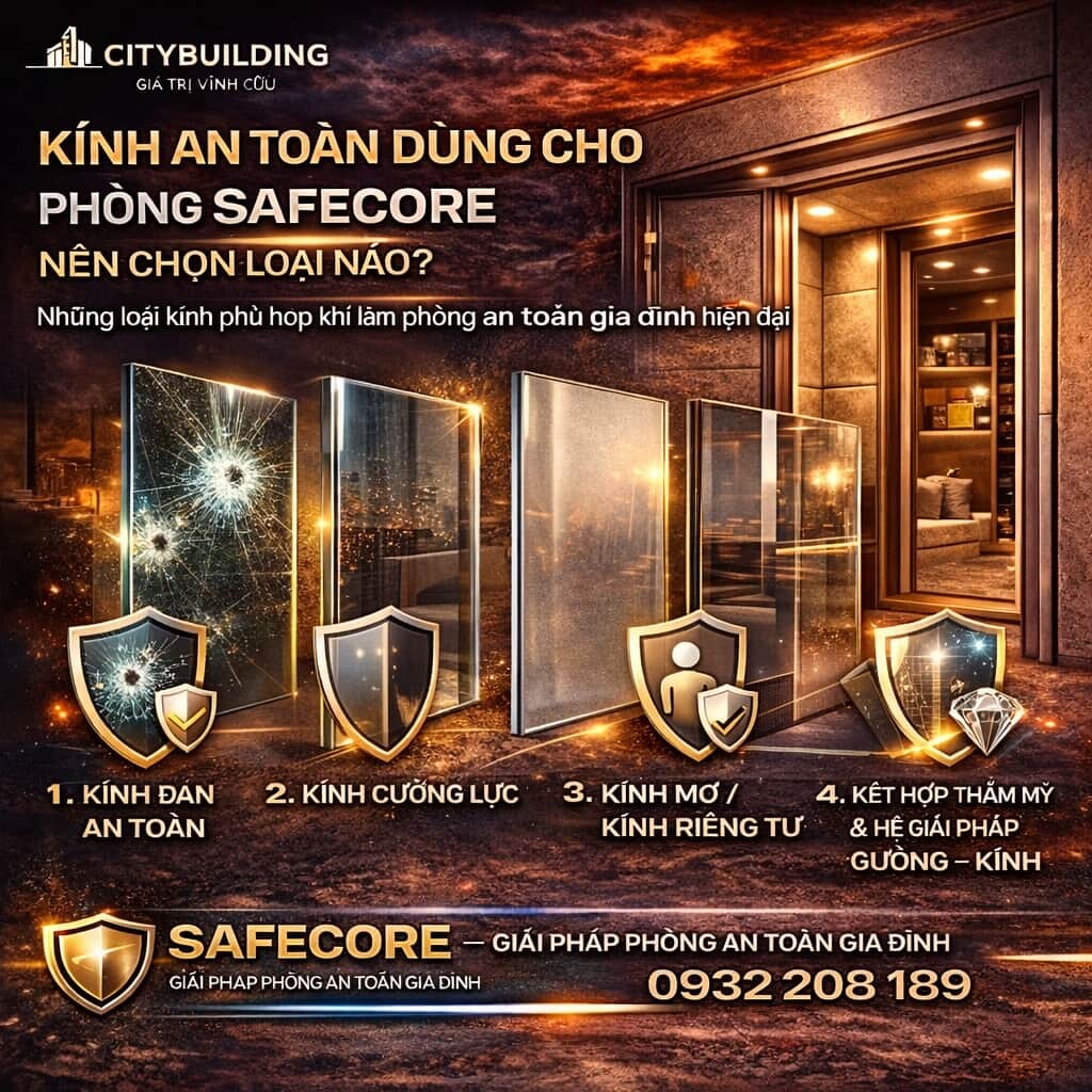 KÍNH AN TOÀN DÙNG CHO PHÒNG SAFECORE NÊN CHỌN LOẠI NÀO CITYBUILDING