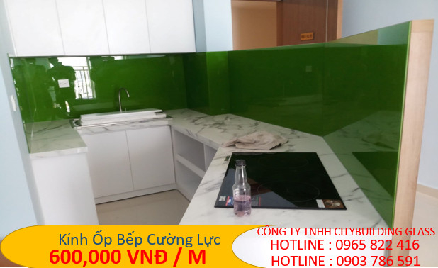 kính bếp màu xanh lá 