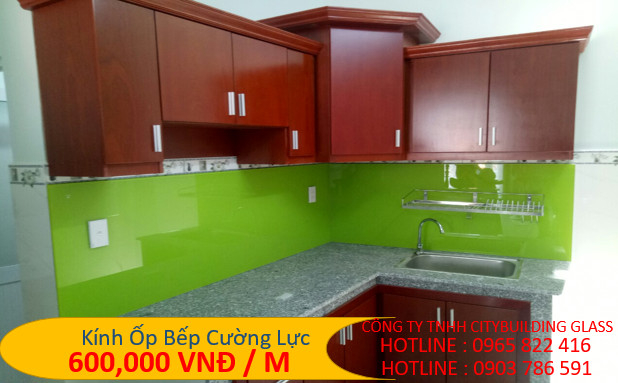 kính bếp màu xanh lá 