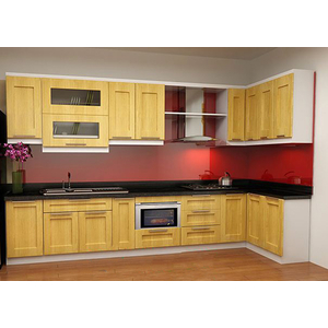 Kính màu ốp bếp màu đỏ