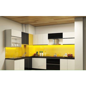 Kính màu ốp bếp màu vàng