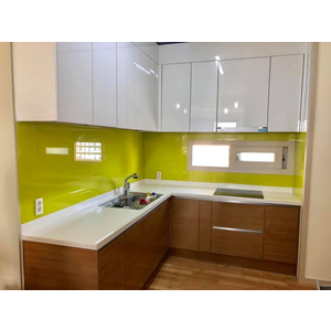 Kính màu ốp bếp màu vàng chanh