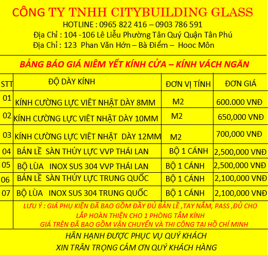 văn phòng  kính cường lực
