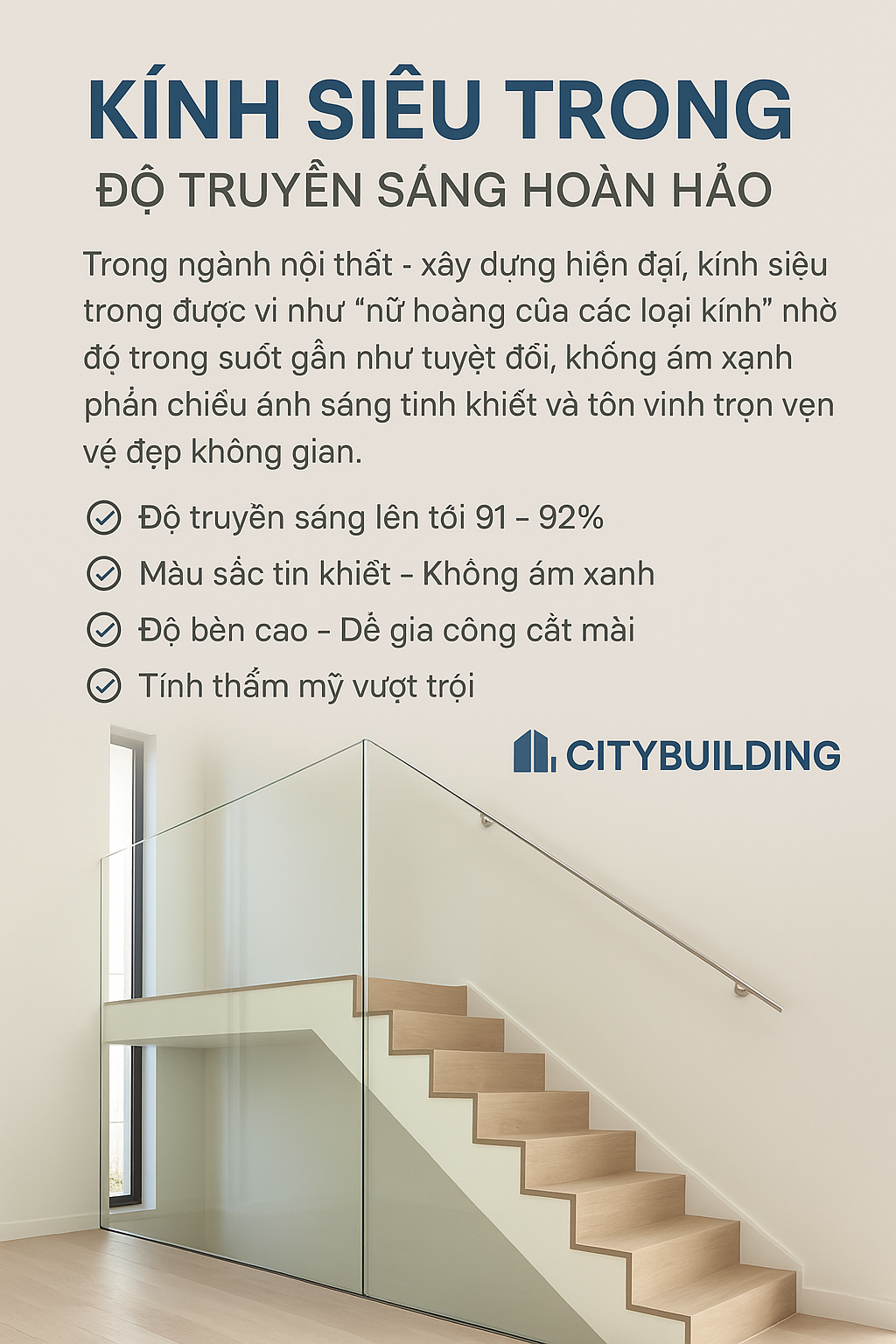 🪟 KÍNH SIÊU TRONG – ĐỘ TRUYỀN SÁNG HOÀN HẢO | CITYBUILDING